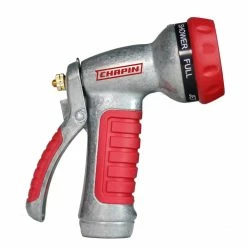 Chapin Professional Heavy-Duty Galvanized Steel 7-Way Spray Nozzle with Ergonomic Rubber Grip