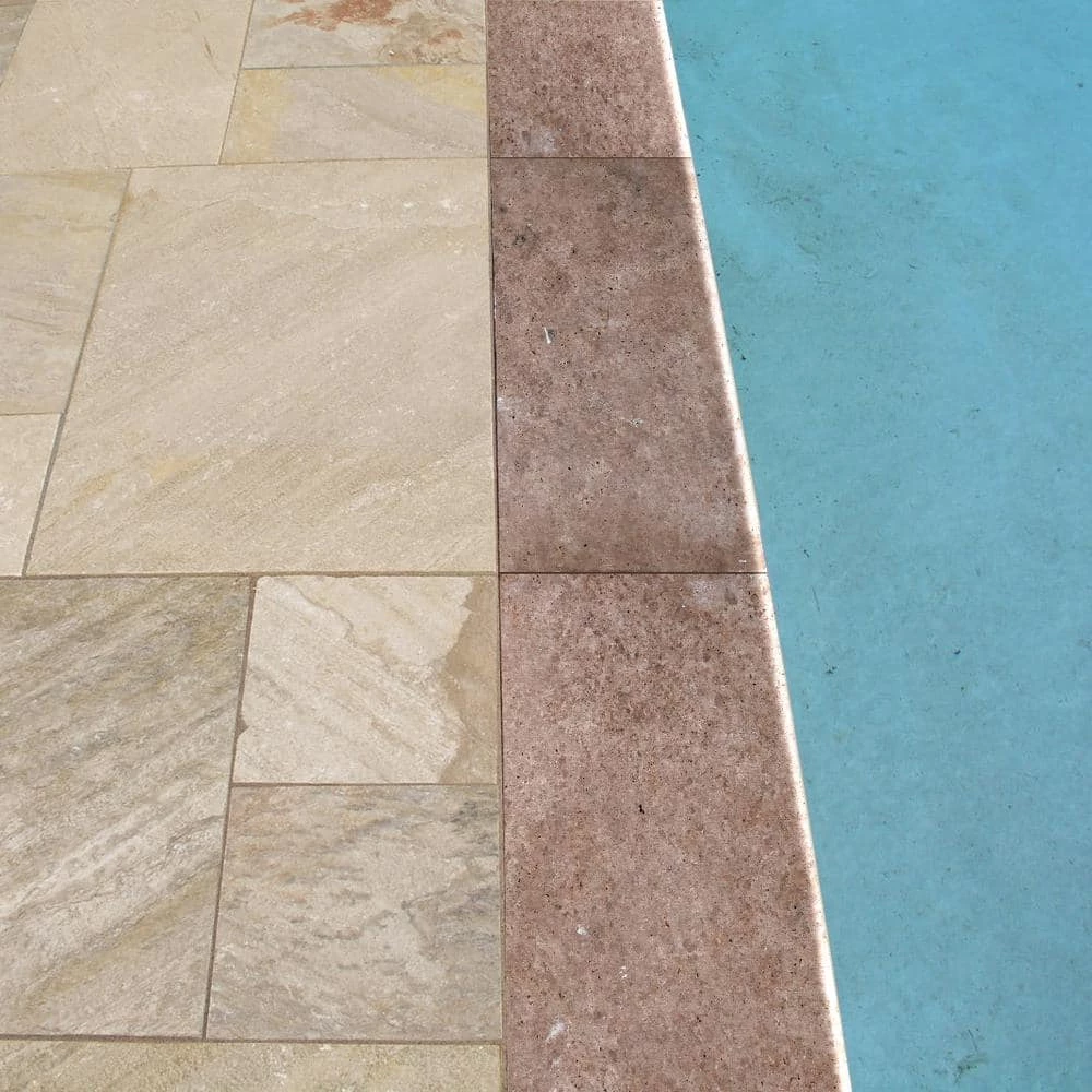 MSI 2 in. x 16 in. x 24 in. Mediterranean Walnut Brushed Travertine Pool Coping (2.67 sq. ft.) - Image 2