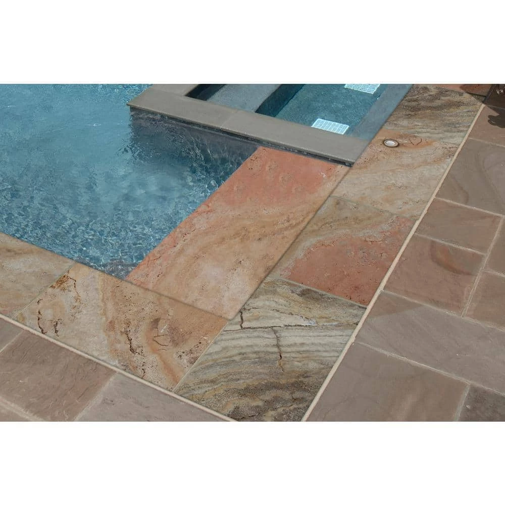 MSI Porcini Gold 2 in. x 12 in. x 24 in. Travertine Pool Coping (15 Pieces/30 Sq. Ft./Pallet) - Image 5