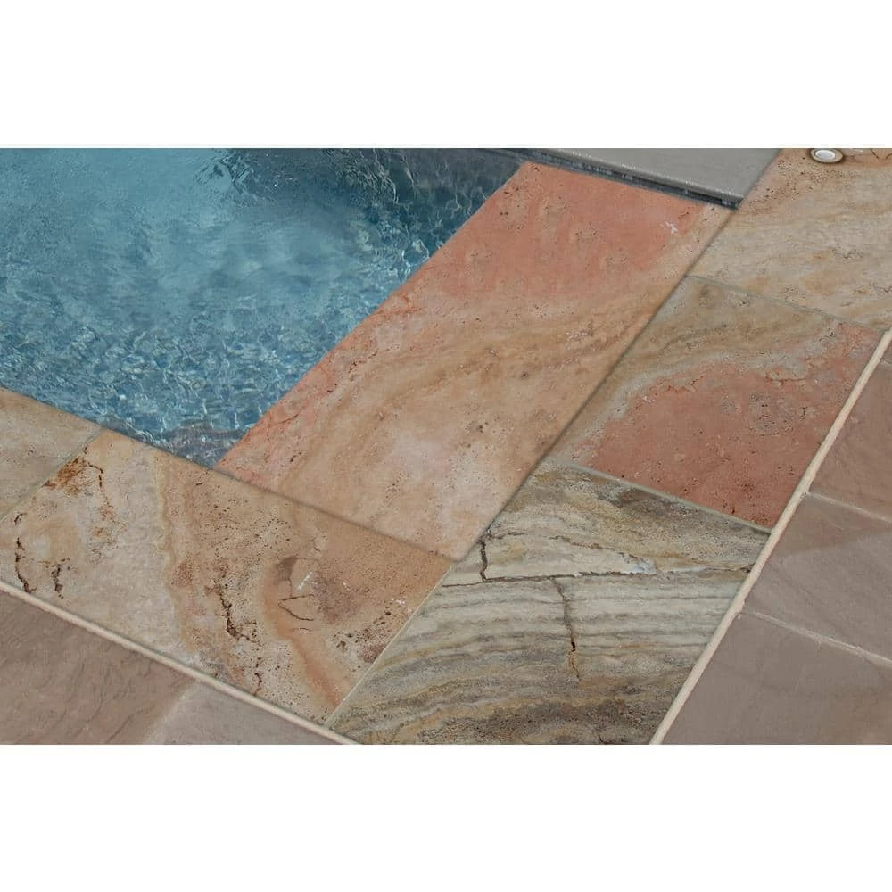 MSI Porcini Gold 2 in. x 12 in. x 24 in. Travertine Pool Coping (15 Pieces/30 Sq. Ft./Pallet) - Image 2