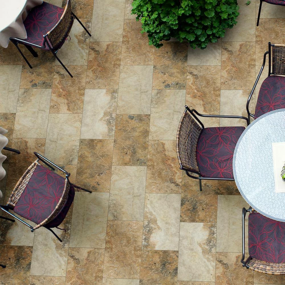 MSI Take Home Tile Sample - Porcini 6 in. x 6 in. Tumbled Travertine Paver Tile (0.25 sq. ft.) - Image 2