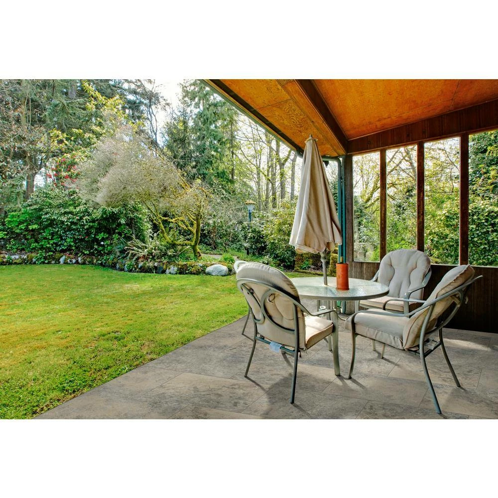 MSI Take Home Tile Sample - 6 in. x 6 in. x 1.18 in. Silver Tumbled Travertine Paver Tile (0.25 sq. ft.) - Image 2