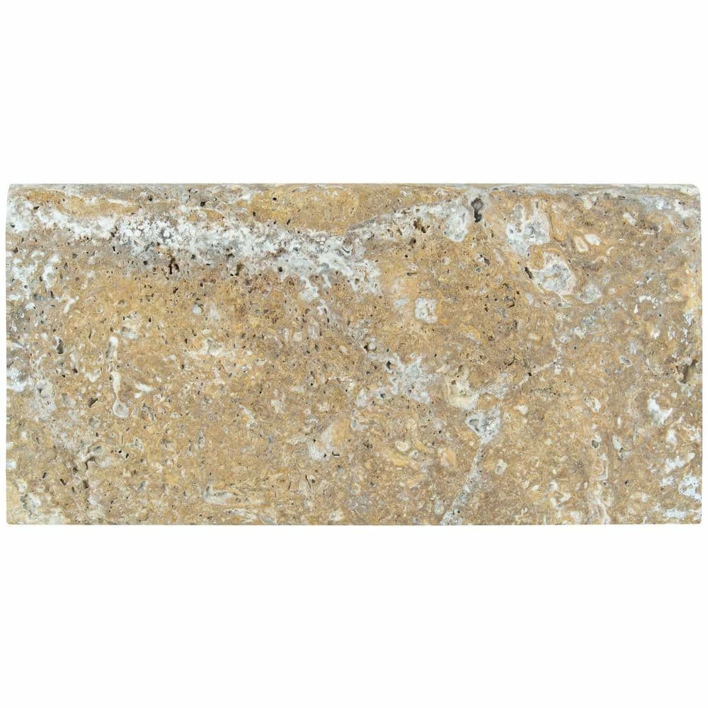 MSI 12 in. x 24 in. x 2 in. Tuscany Scabas Gold Brushed Travertine Pool Coping (2 sq. ft.)
