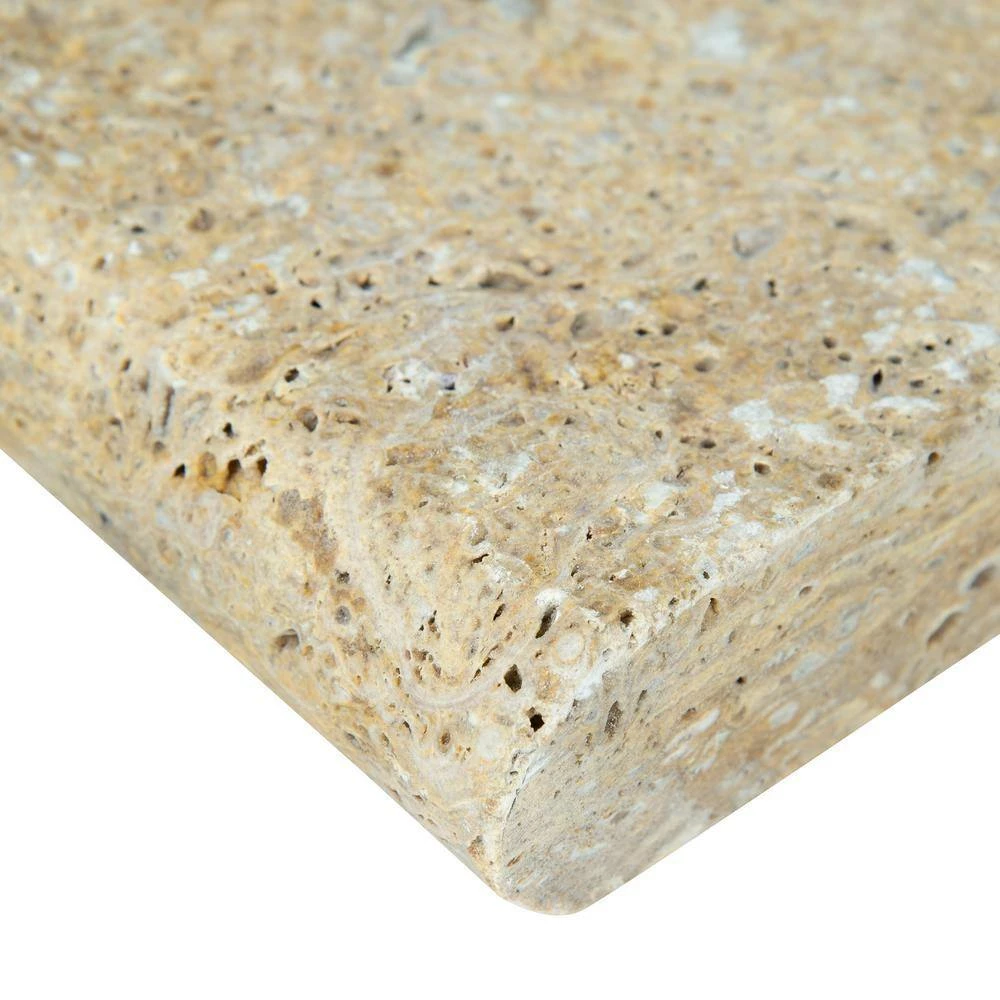 MSI 12 in. x 24 in. x 2 in. Tuscany Scabas Gold Brushed Travertine Pool Coping (2 sq. ft.) - Image 5